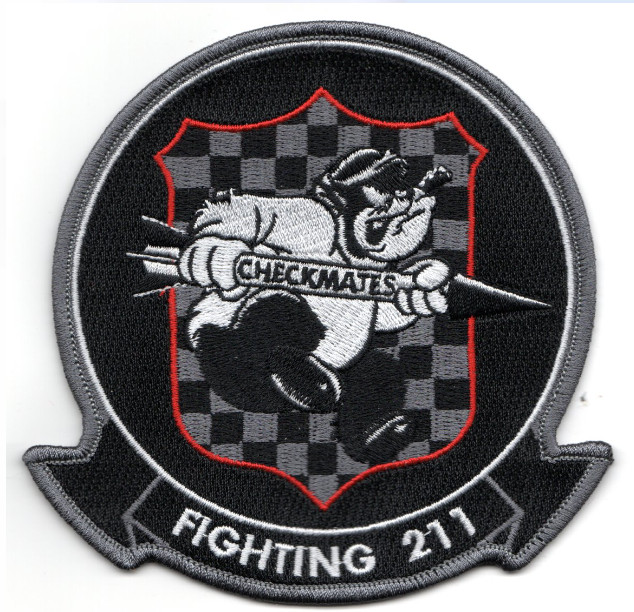 4.5" NAVY VF-211 BRUTUS SQUADRON EMBROIDERED PATCH