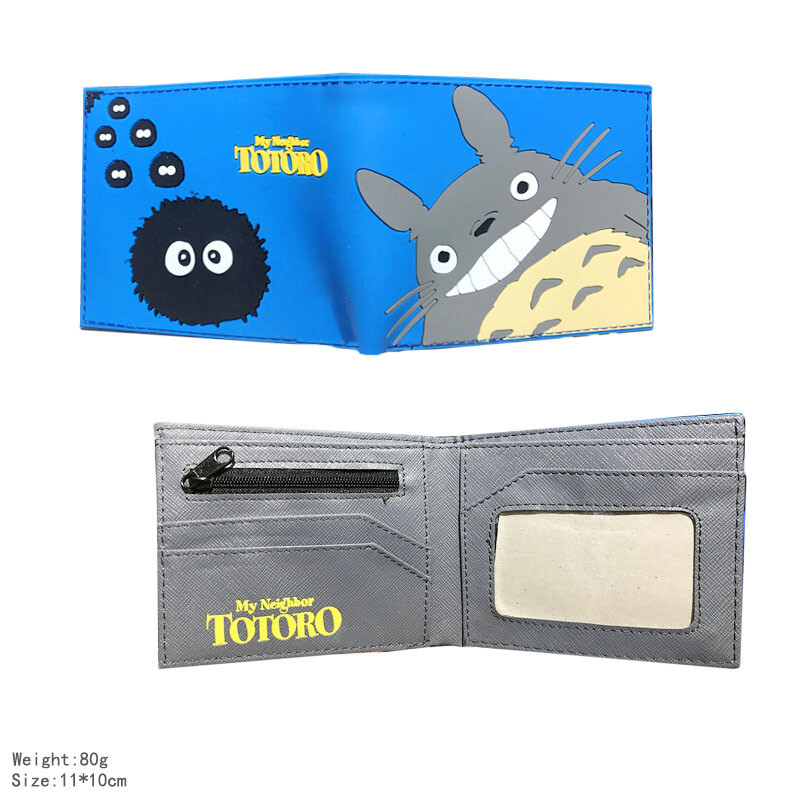 My Neighbor Totoro PVC Wallet Short Bifold Zipper Coins Card Holder Fans Purse