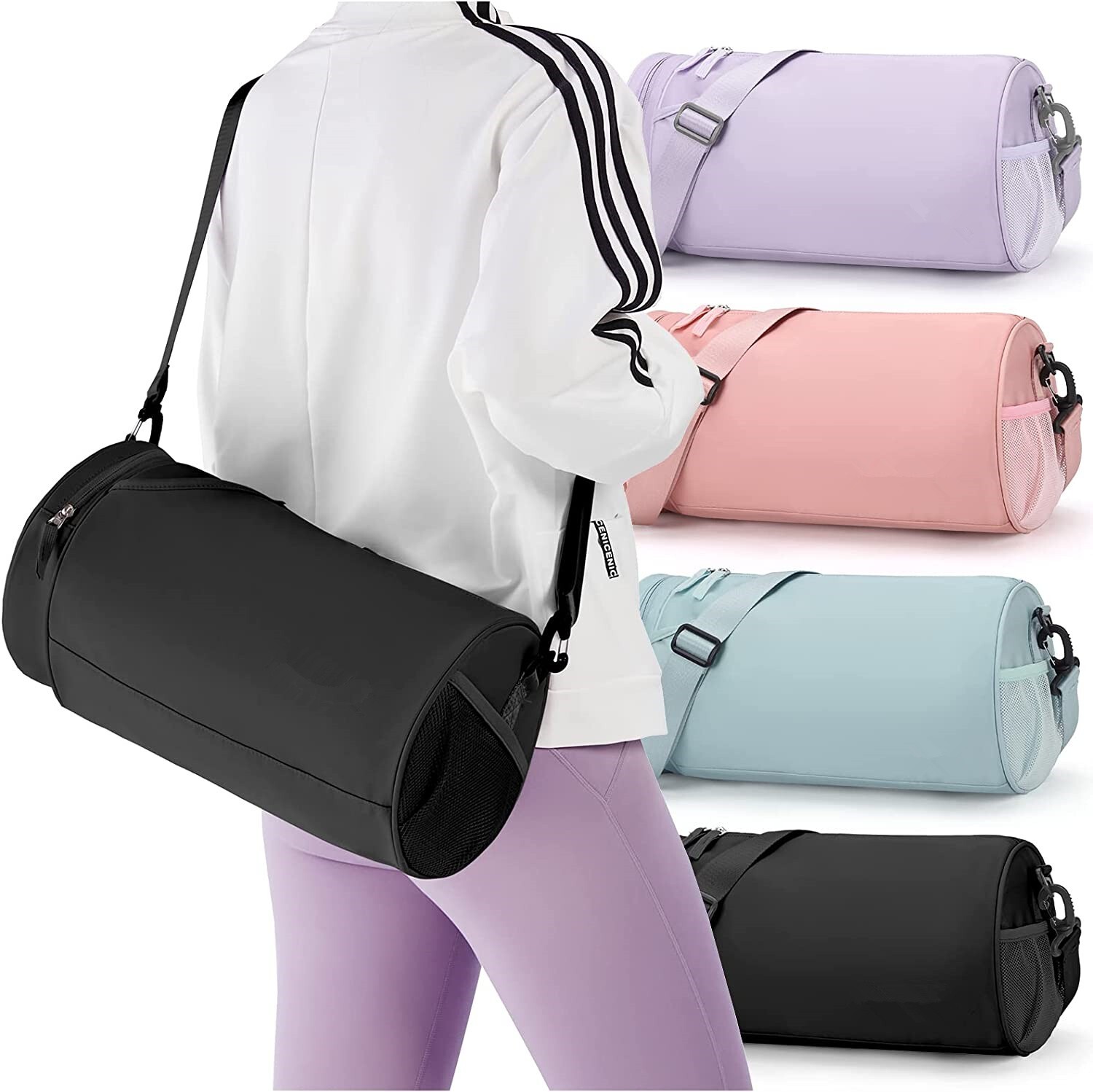 Small Gym Bag for Women Multi-color Gym Bags for Men Waterproof Workout  (Black)