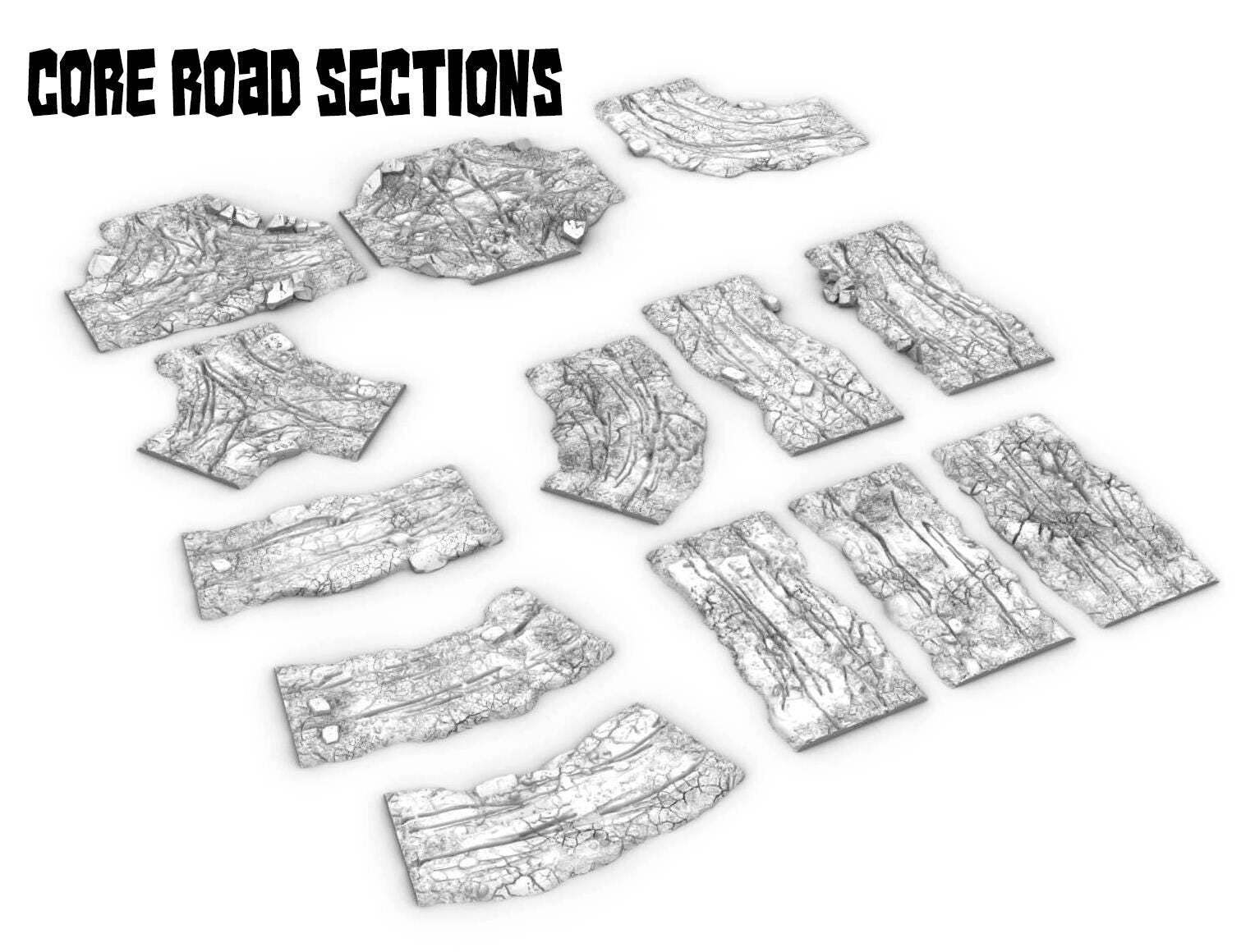 Modular Road Sections | WW1 WW2 Fantasy & Sci-Fi Wargaming Terrain | MTG Terrain