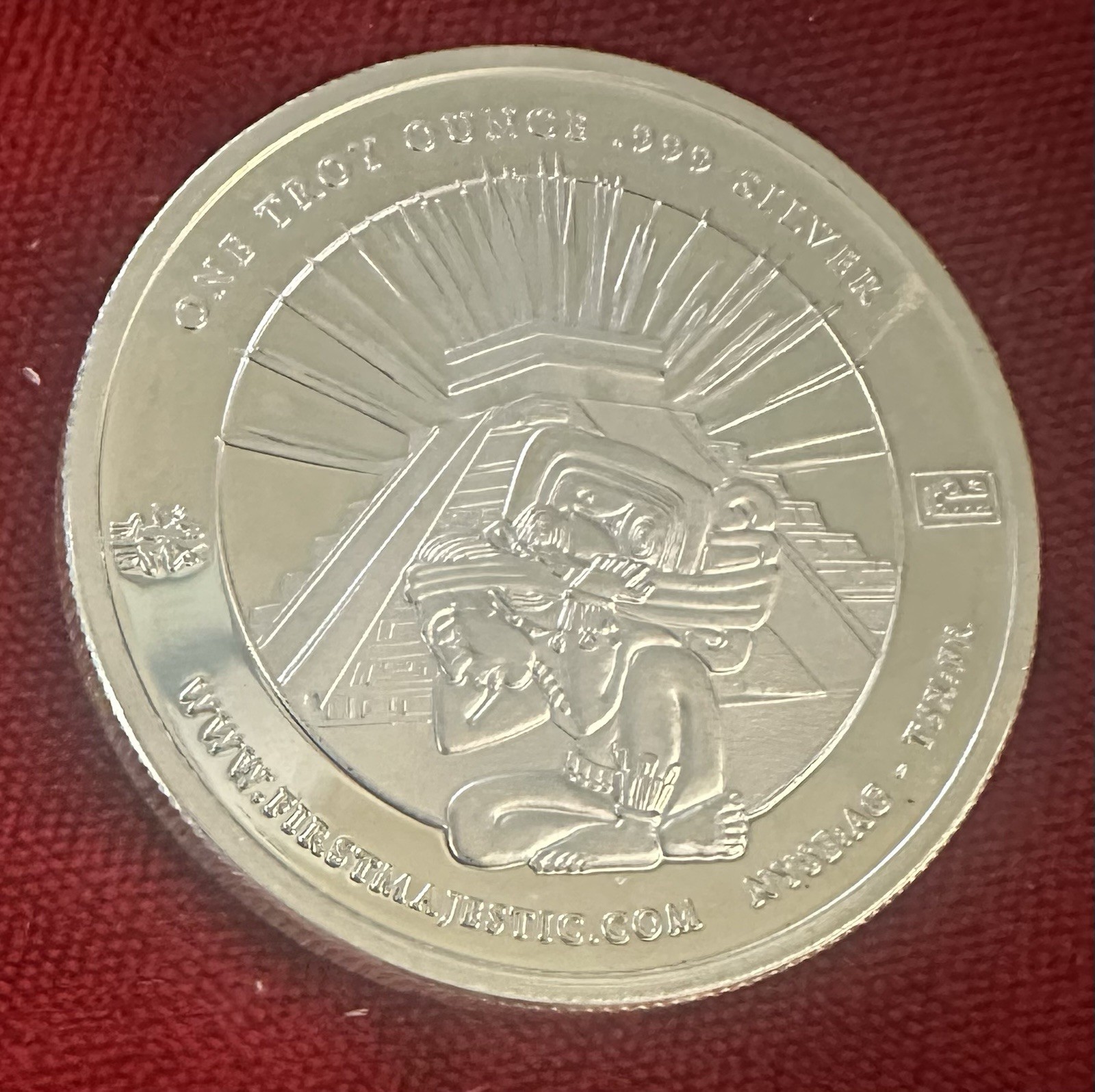 🔥🔥First Majestic 2010 Mayan Temple/Warrior 1oz.999 Silver Rare Dated Round🔥🔥