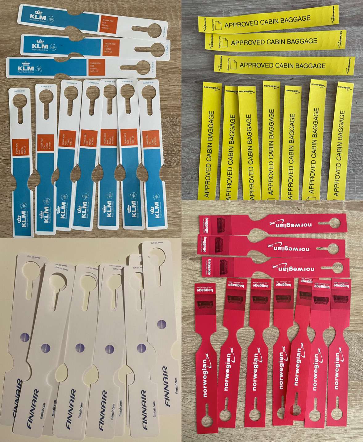 Set of 40 baggage luggage tags KLM Norwegian Finnair