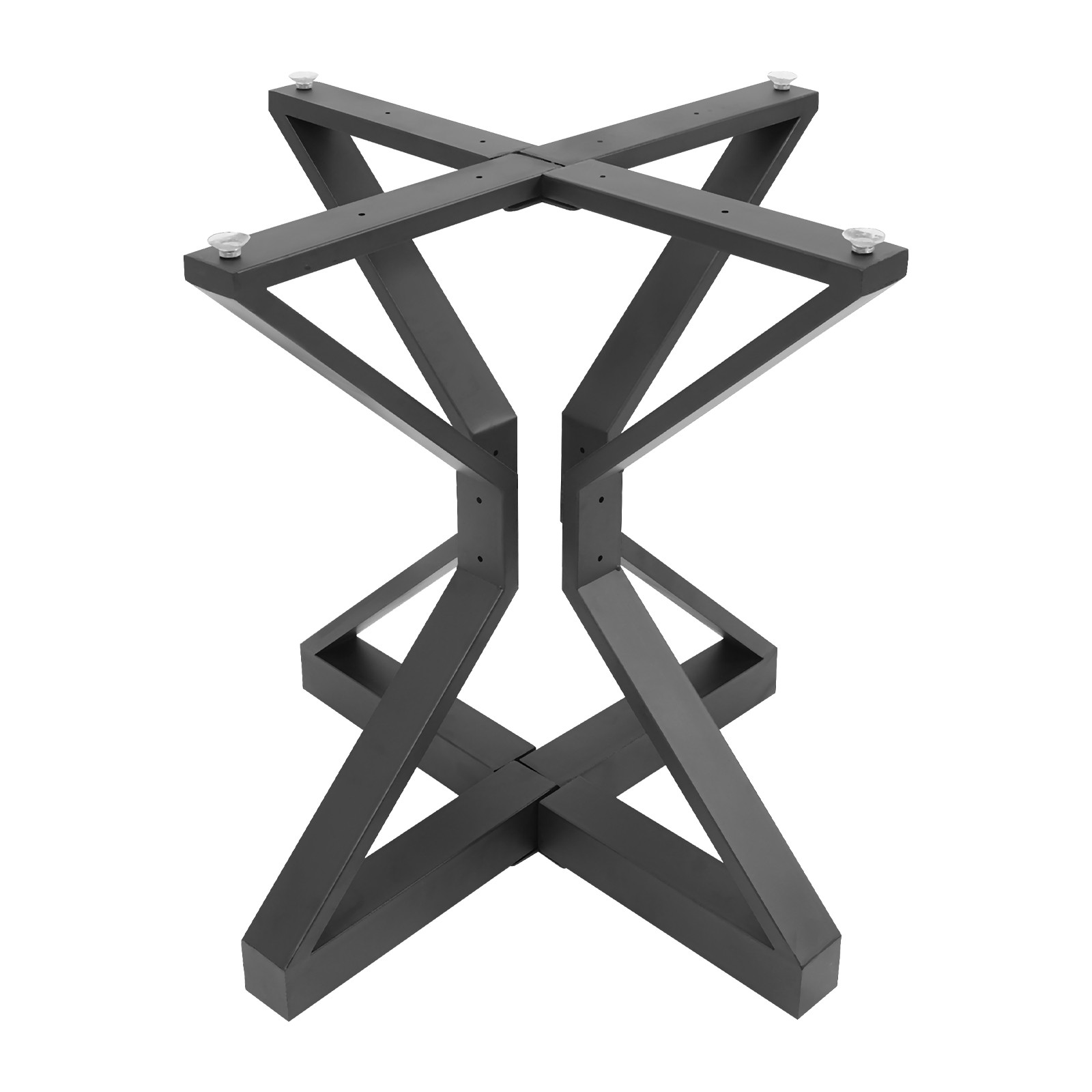 28 Inch Heavy Duty Pedestal Metal Table Base Dining Furniture Legs Black X-Frame