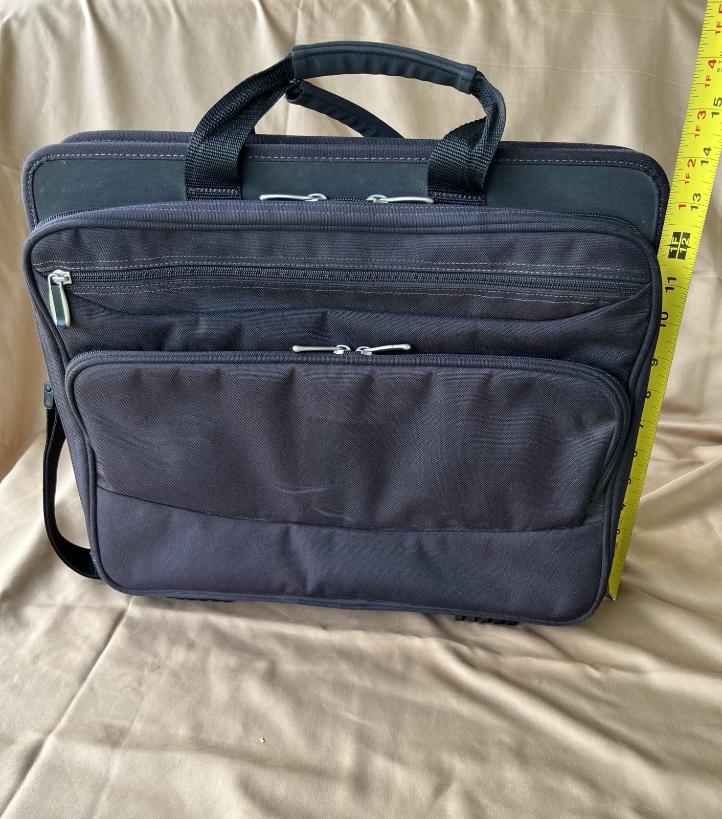 Laptop Carrying Case Messenger Bag With Handles & Shoulder Strap Black