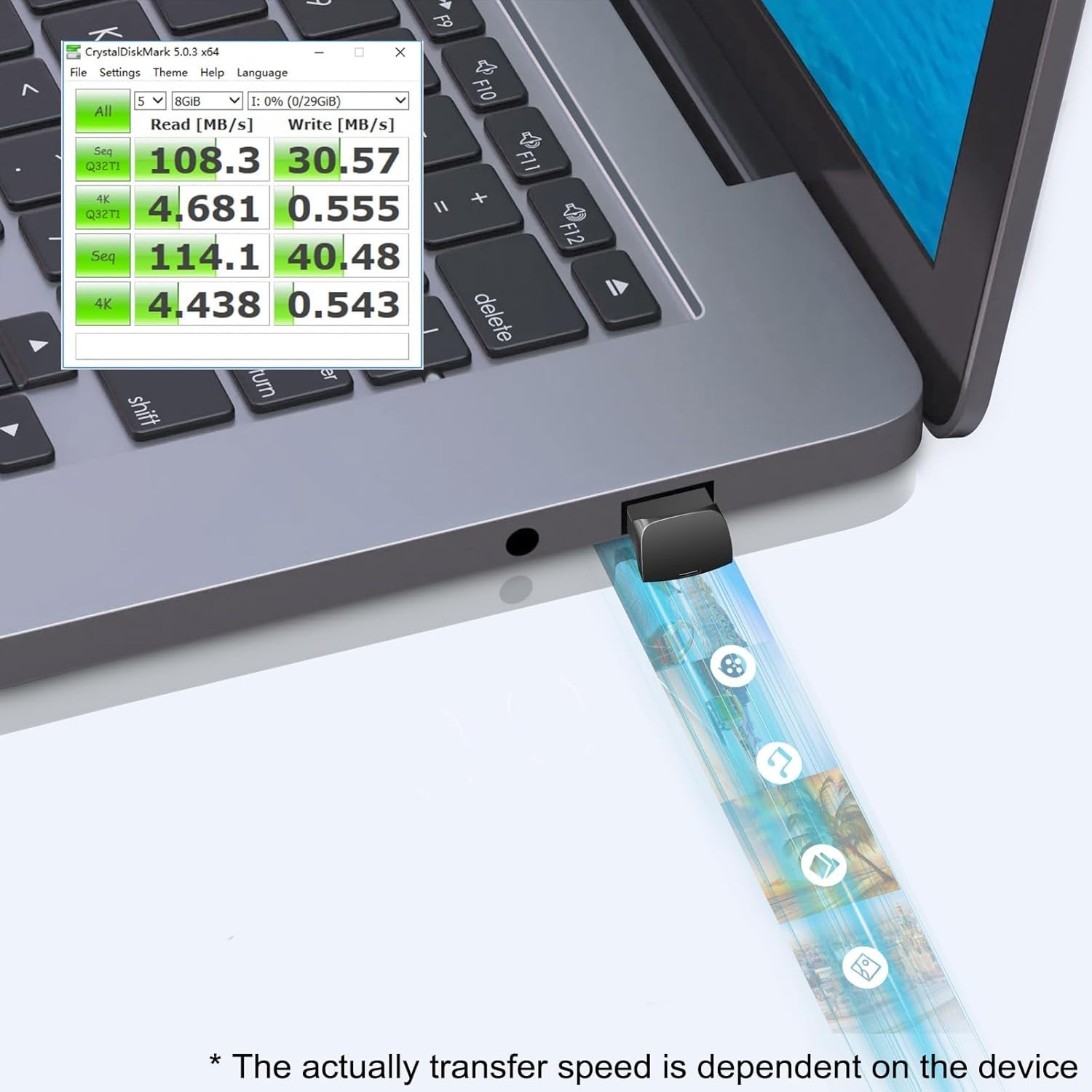 32GB USB 3.0 Flash Drive with USB-C Adapter - Compact & Portable Solution