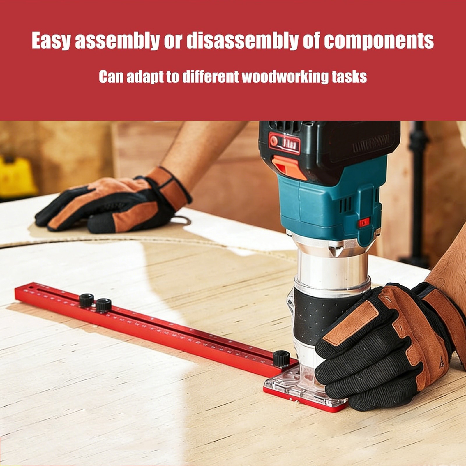 Router Milling Groove Bracket Adjustable Router Circle Cutting Jig & Edge Guide