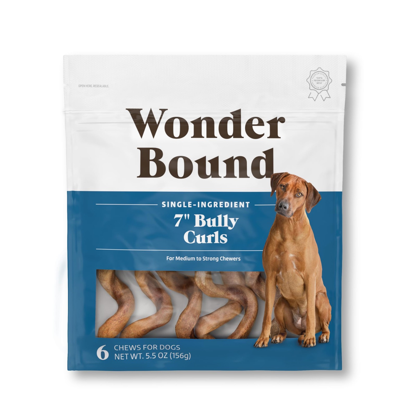 Amazon Brand - Wonder Bound Bully Curls, All-Natural, 0.96 Ounce (Pack of 6)