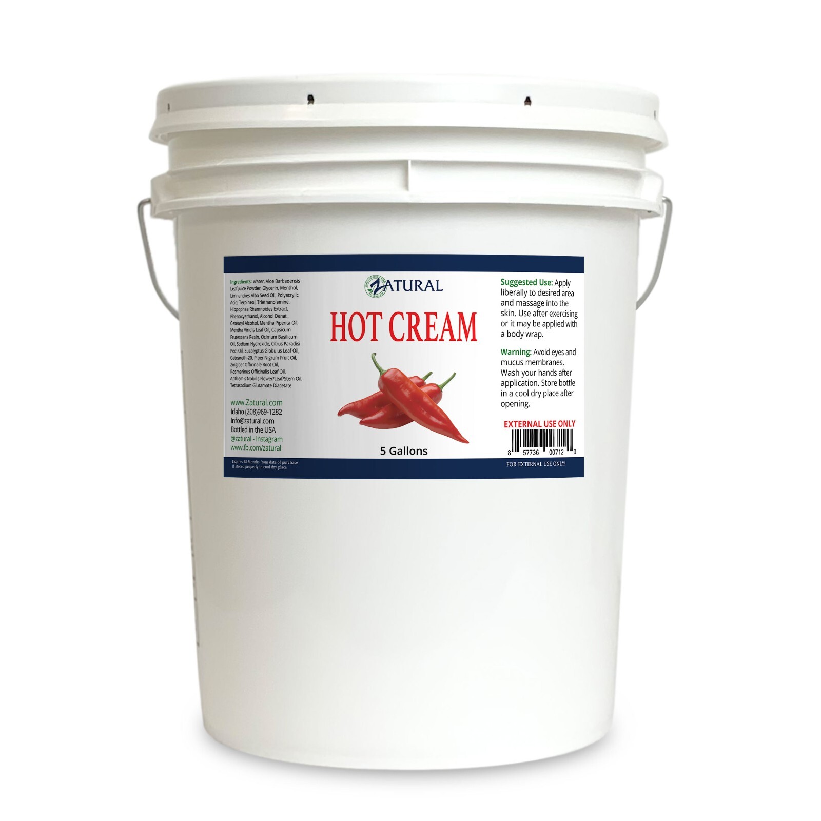 Hot Cream | 5 Gallon Bulk Size | Heating and Cooling Massage Cream
