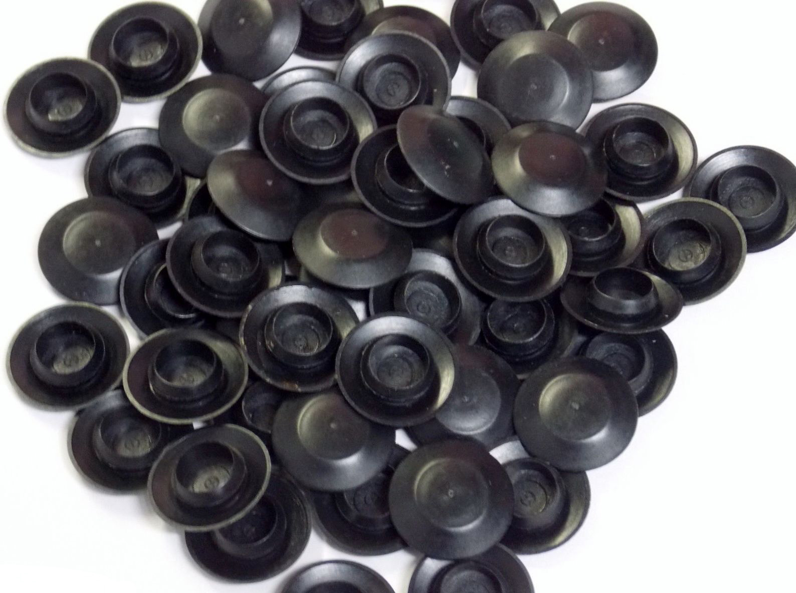 3/8" Flush Mount Black Plastic Body and Sheet Metal Hole Plugs Qty 25 0.375 Inch