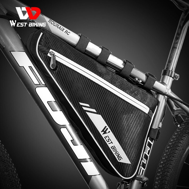 WEST BIKING Bicycle Frame Bag Waterproof Reflective Bike Cycling Triangle Bag 4L