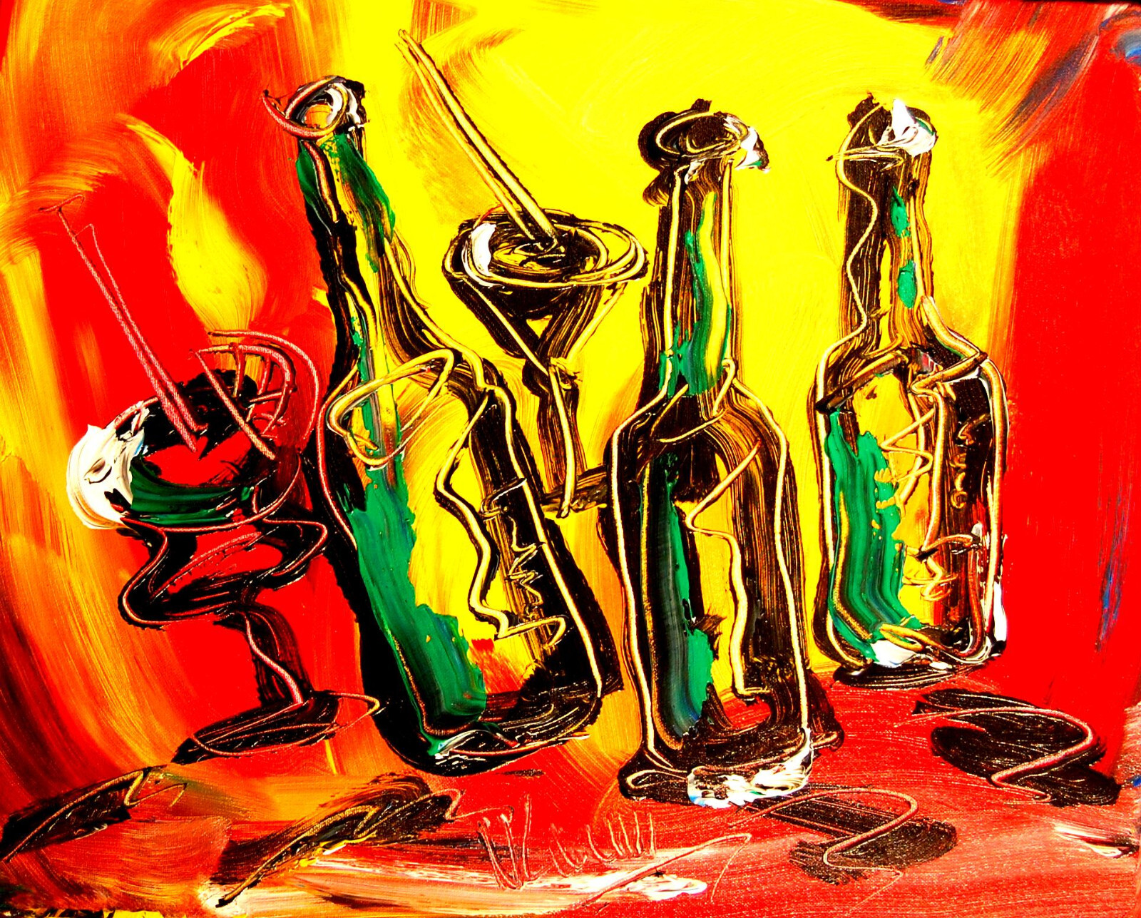 Buy from Canada DRINKS WINE  original art by M. KAZAV canvas stretched 223yr