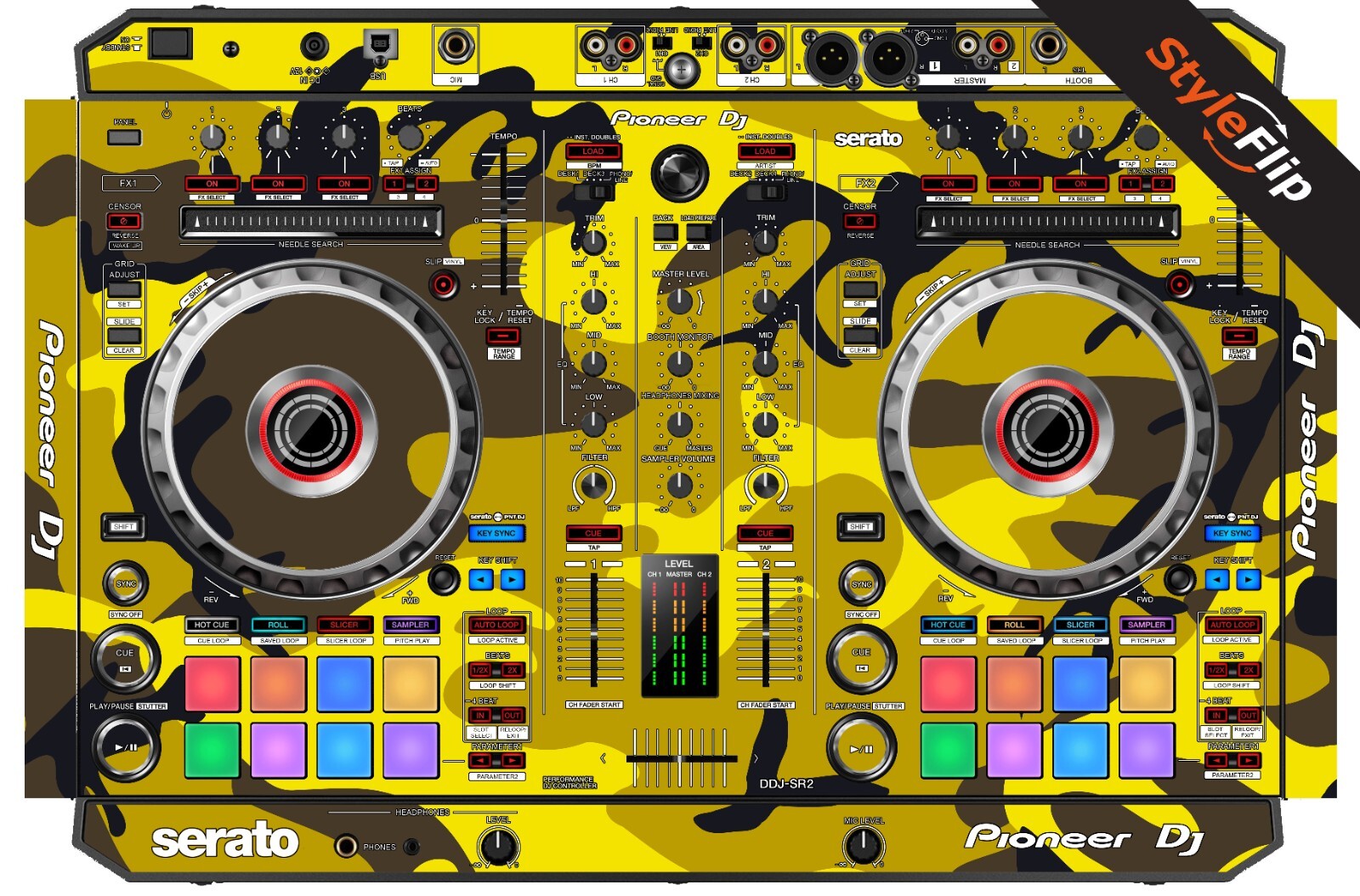 Pioneer DDJ-SR2 Skin | Yellow Camo | Protective Decal | StyleFlip Skins