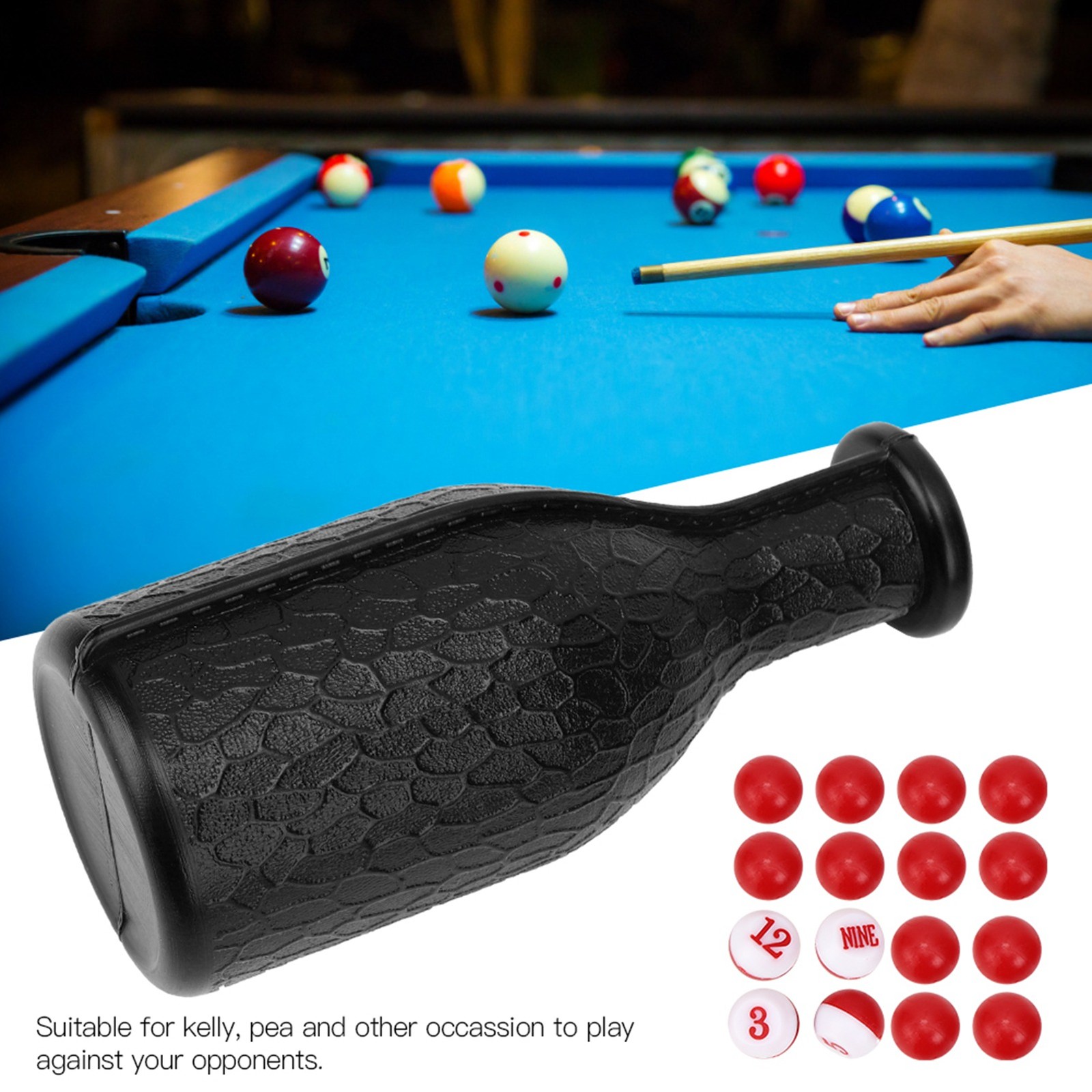 16 Numbered Tally Billiard Shaker Bottle Durable Rubber Home Entertainment For