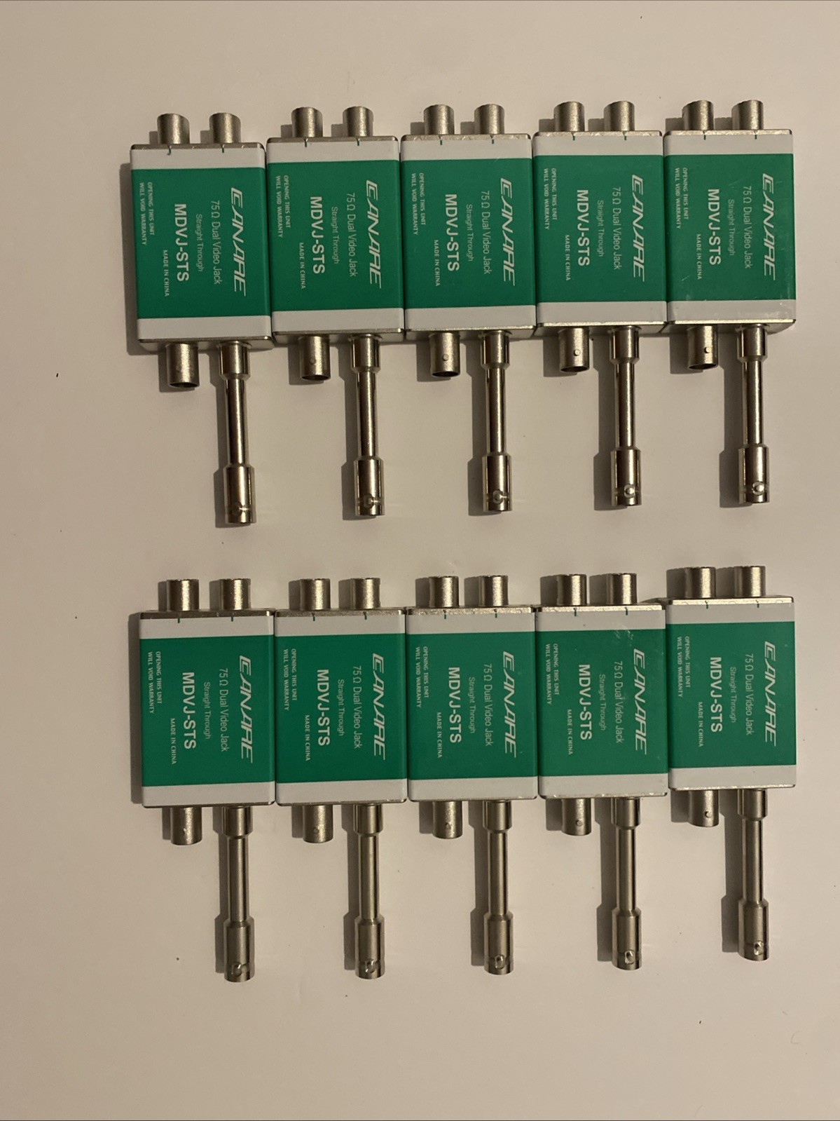 LOT OF 10 CANARE MDVJ-STD Straight Through 75 Ohm Dual Video Jack