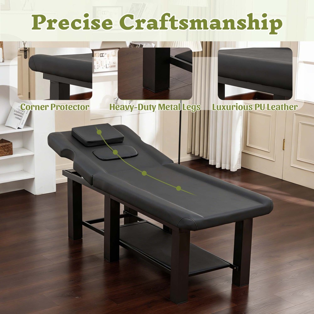 Professional Massage Table Adjustable Backrest Heavy Duty Waterproof PU Leather
