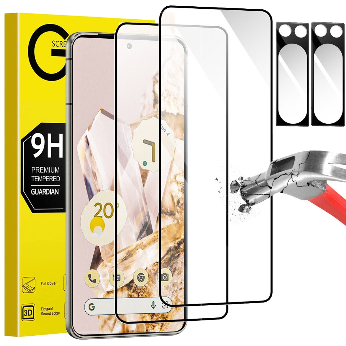 For Google Pixel 10 9 8 7 6 Pro Tempered Glass Screen Protector/Camera Lens set