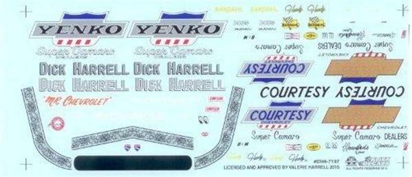 Slixx 7197 Dick Harrell 67/68 Camaro 1/24 1/25 waterslide Drag decal