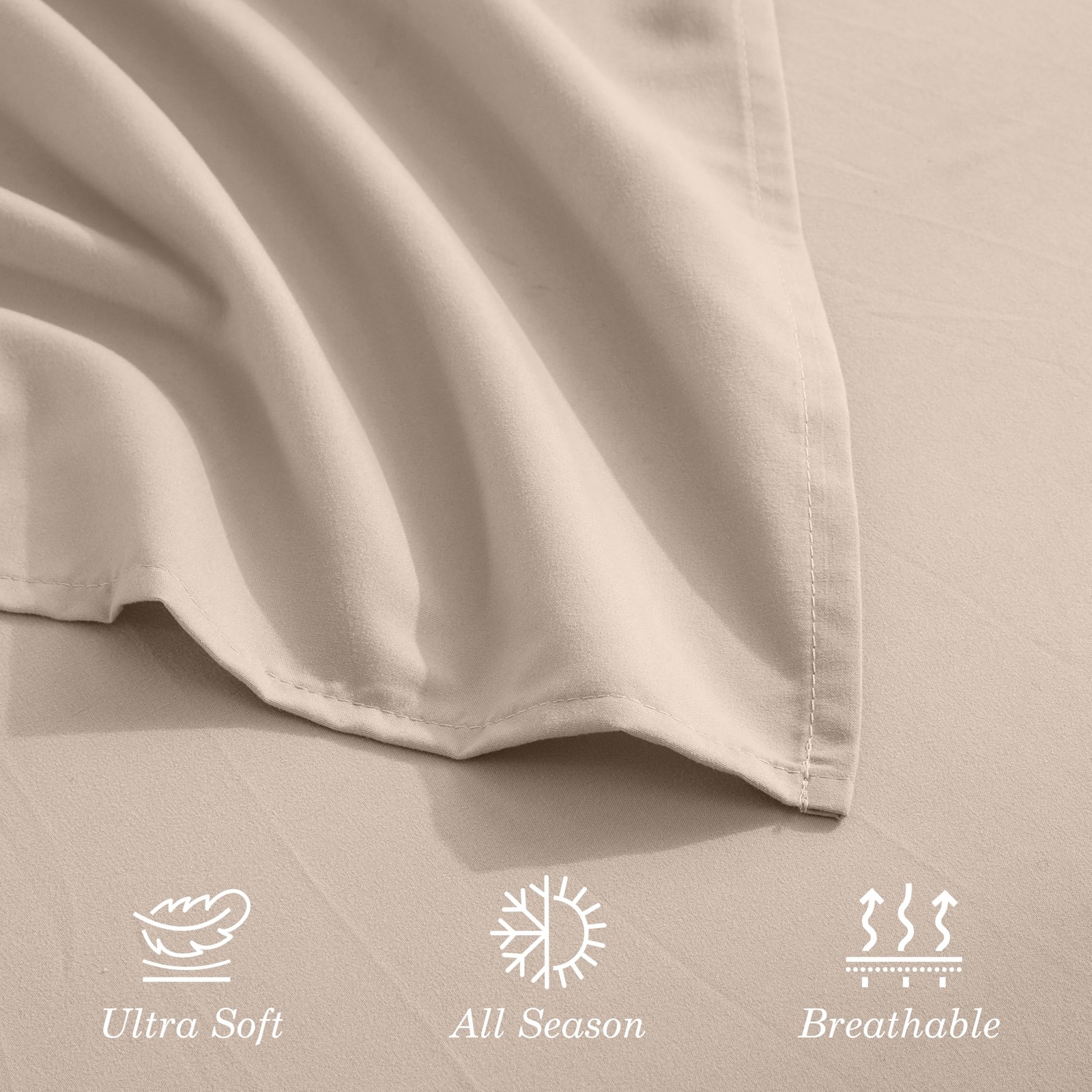 Premium 1800 Hotel Quality Wrinkle-Resistant 4-Piece Microfiber Sheet Set - L...