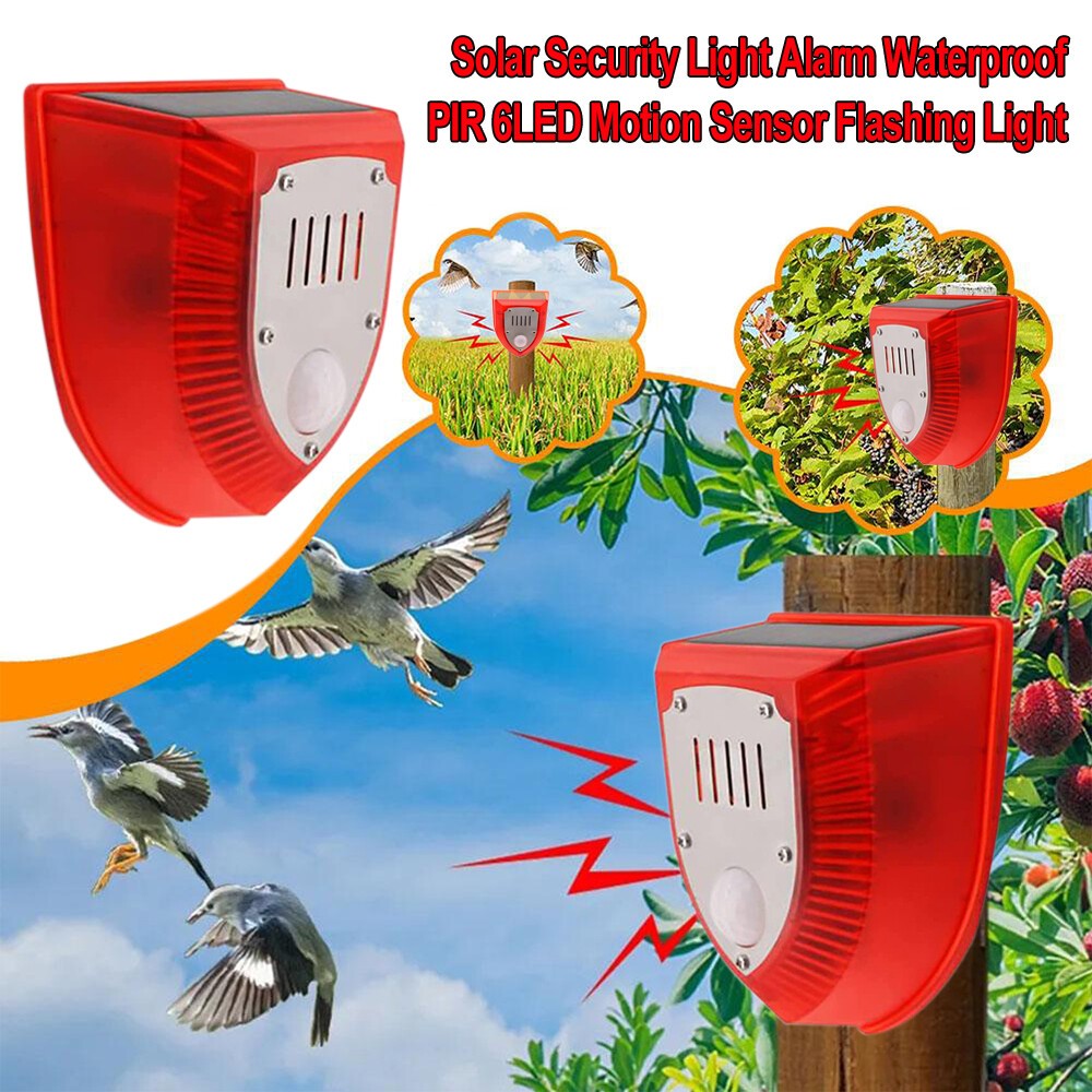 Solar Animal Repeller Light with Alarm & Motion Sensor Outdoor