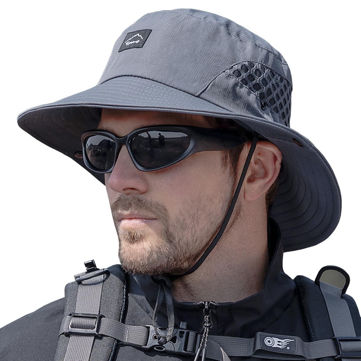 Sireck Fishing Hat, UPF50+ Wide Brim Sun Hat for Men Women, UV One Size, Gray
