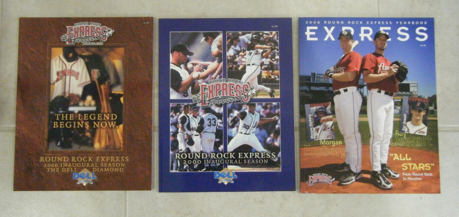 Round Rock Express 2000 Inaugural Season Programs and 2006 Program Roy Oswalt