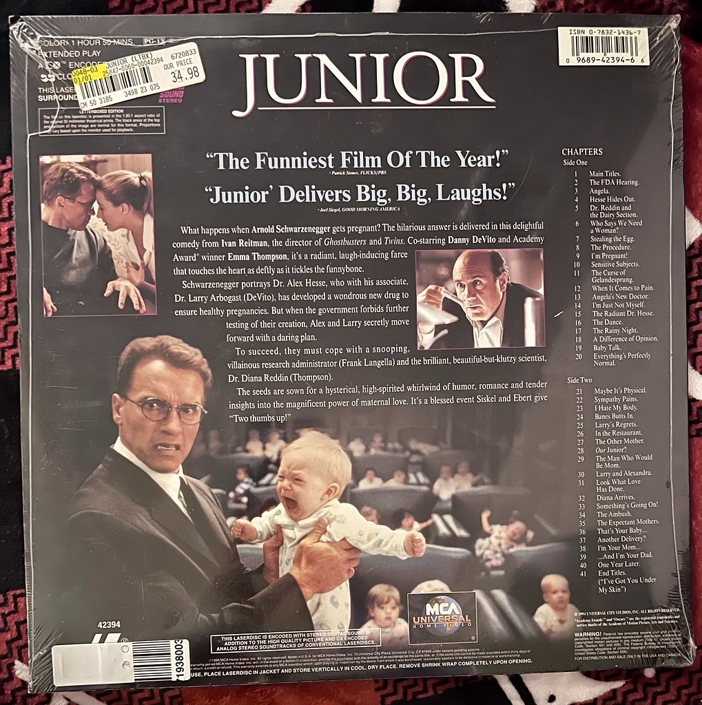 Junior 1994 Laserdisc Sealed Schwarzenegger DeVito Thompson