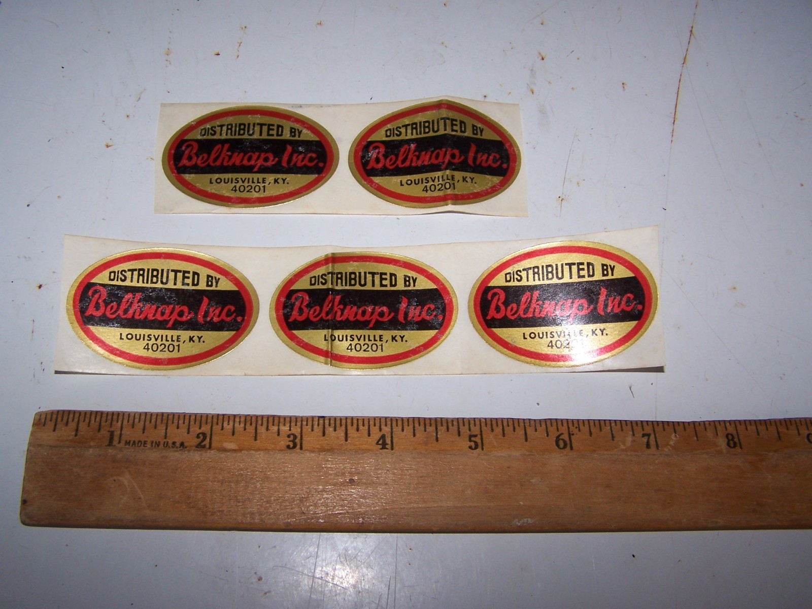 5 Vintage BELKNAP INC Stickers LOUISVILLE KENTUCKY
