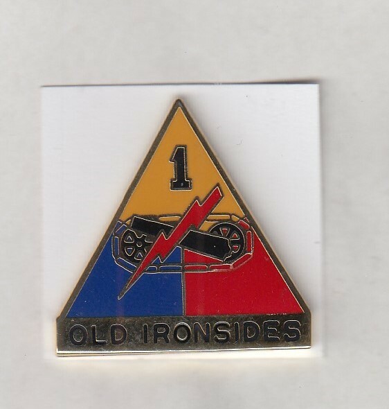 US Army 1st Armored Division OLD IRONSIDES patch crest DUI ~1.25" badge V-21