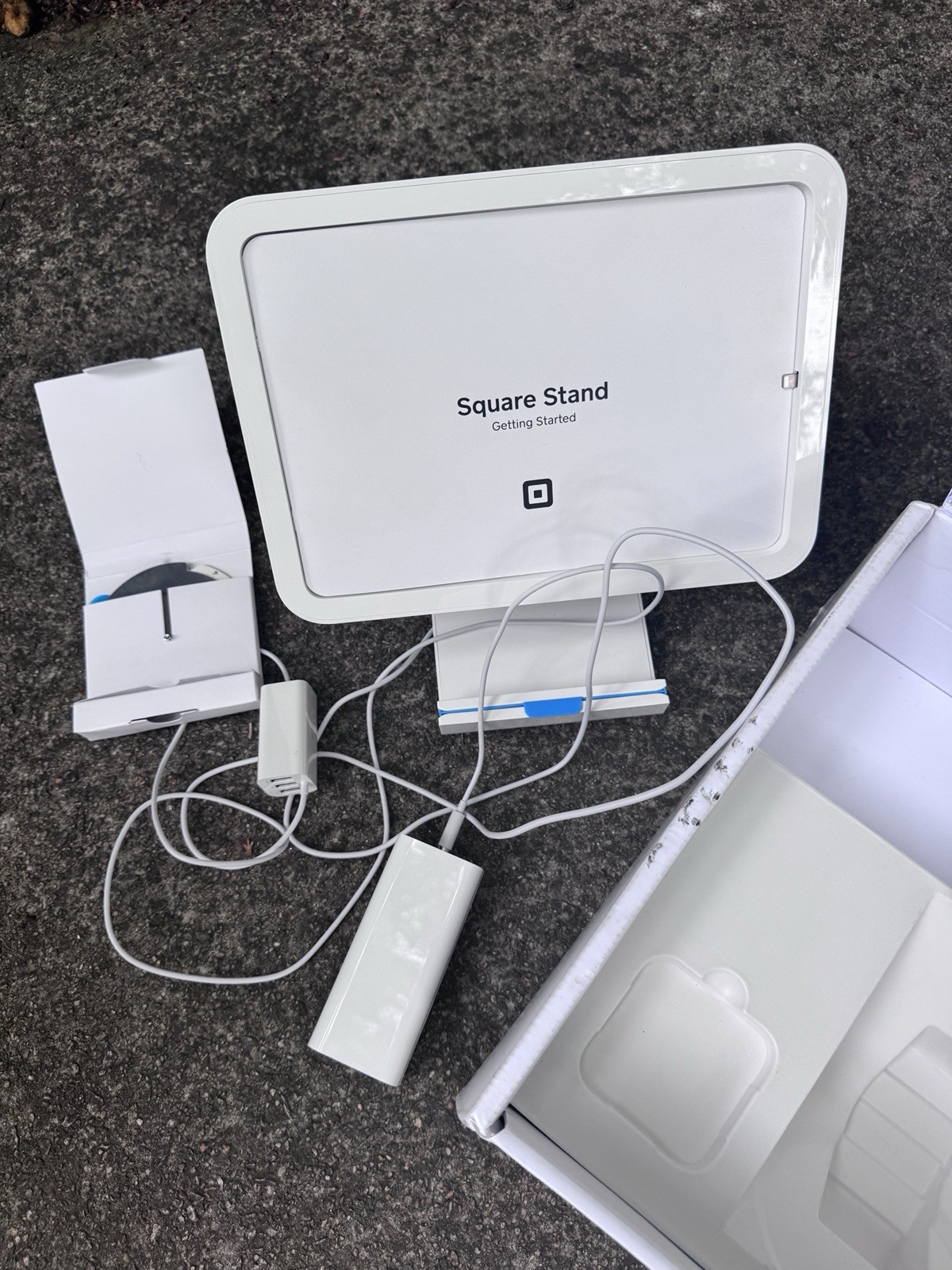 Square Square Stand POS iPad/Tablet Stand Kit with Power Adapter, Cables & Box