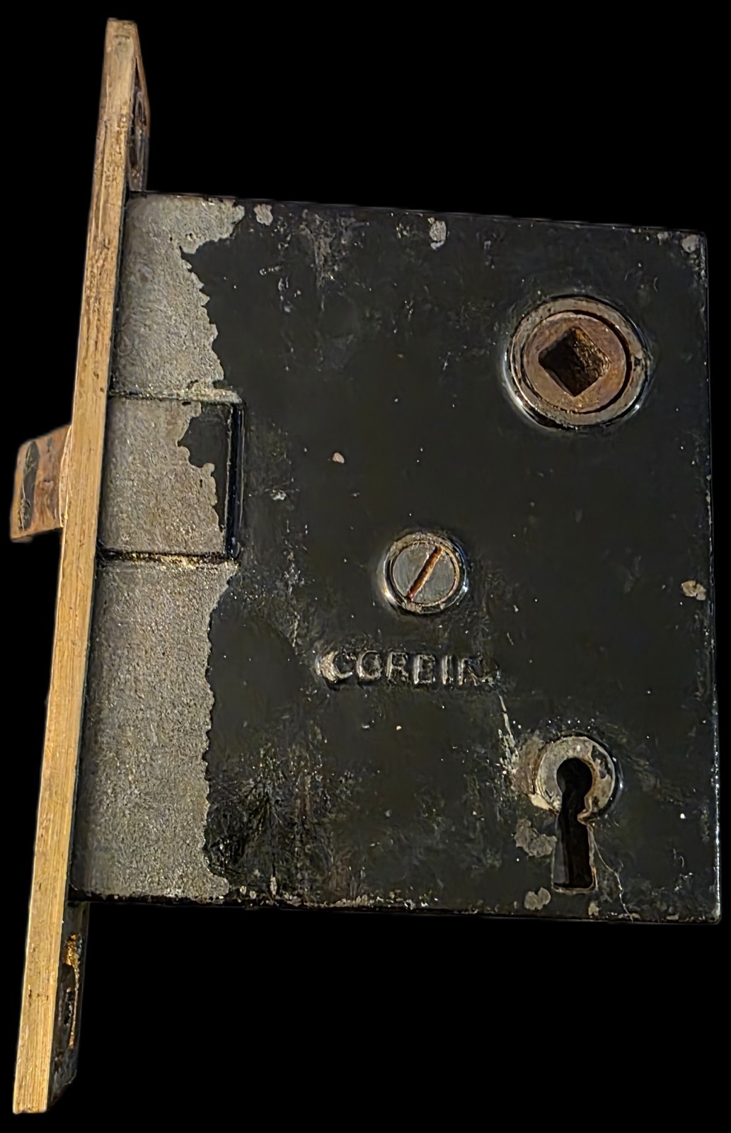 CORBIN #770 DOOR MORTISE LOCK No KEY, 5 1/2" FACEPLATE, 2 9/16" BACKSET