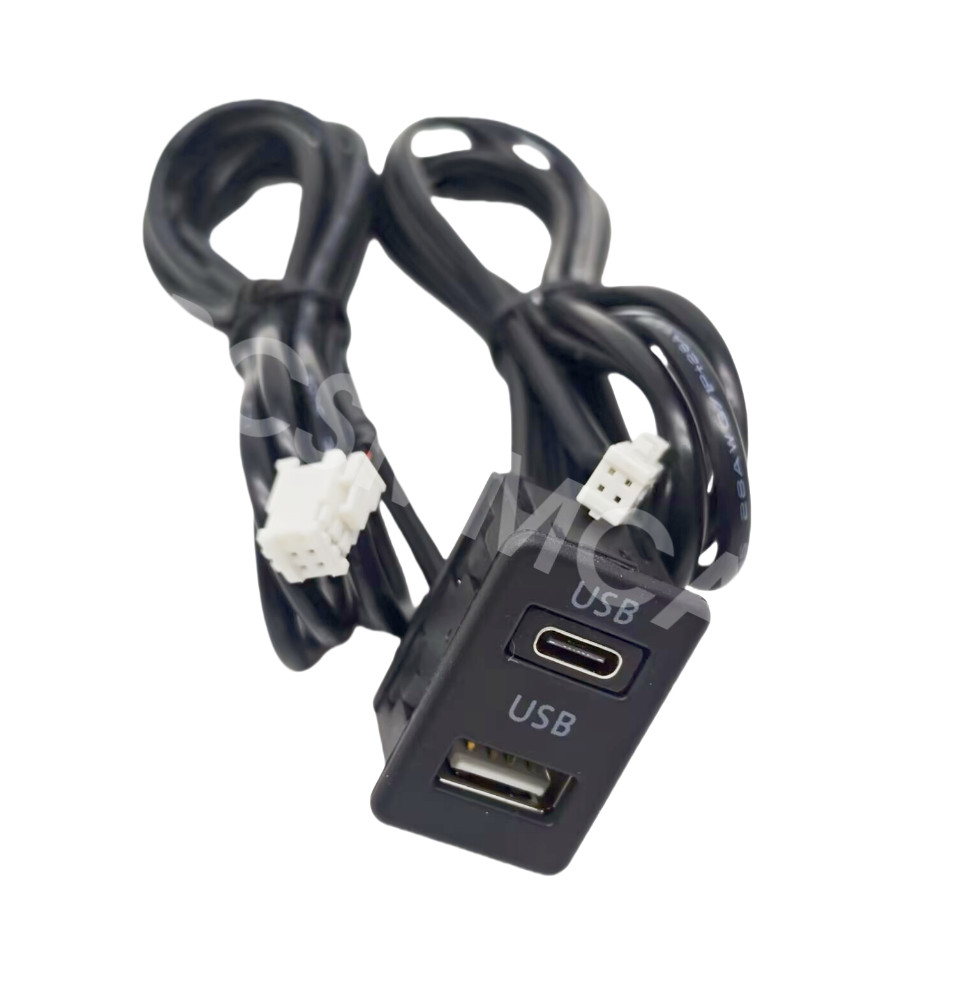 Dual USB Port Panel Charger Socket Extension Adapter For Car Android Navigation