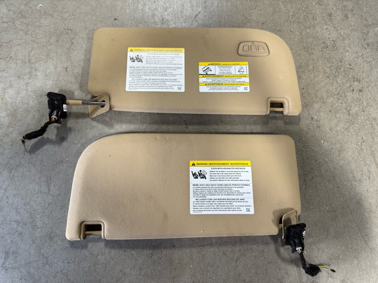 2018-2024 FORD F150 F250 SUN VISORS WITH HOMELINK  TAN OEM USED