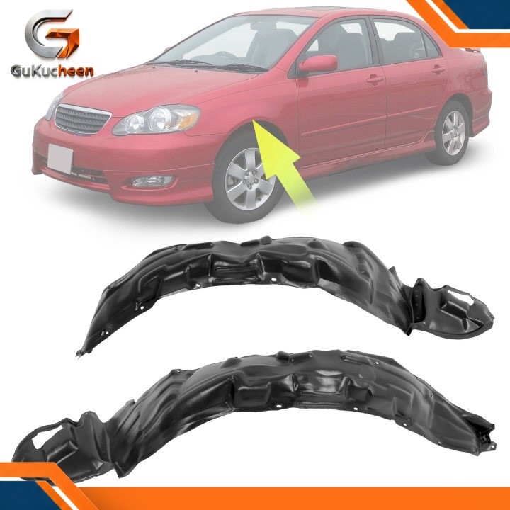 Front Inner Fender Liner Left +Right Fit 2003-2008 Toyota Corolla #TO1249119