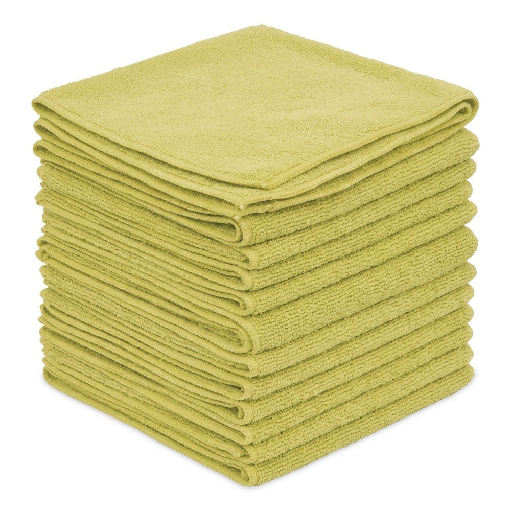Boardwalk 12YELCLOTH 12" x 12" Microfiber Cleaning Cloths - Yellow (12/Pack) New