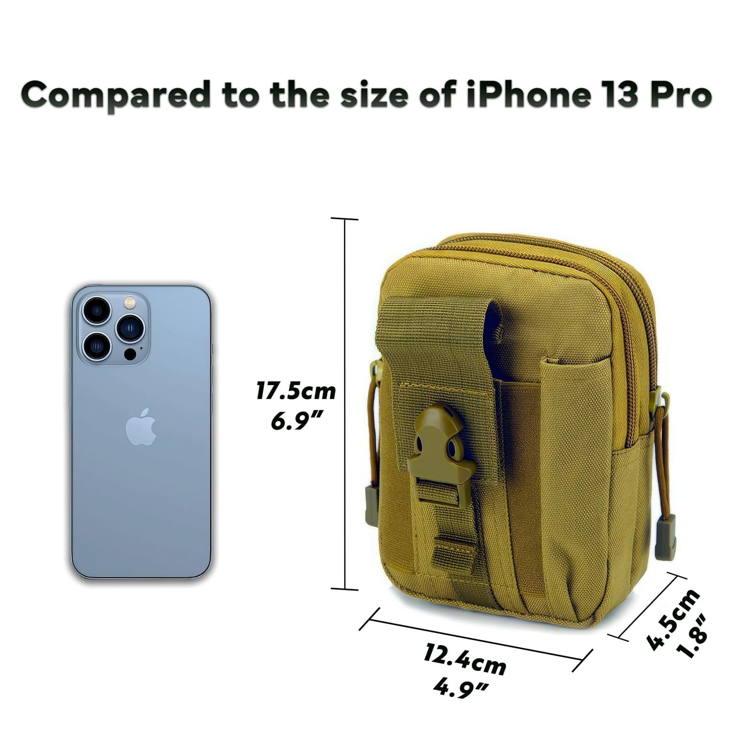 Tactical Waist Pouch MOLLE EDC Pouch Outdoor Man Waist Bag with Phone Belt Cl...
