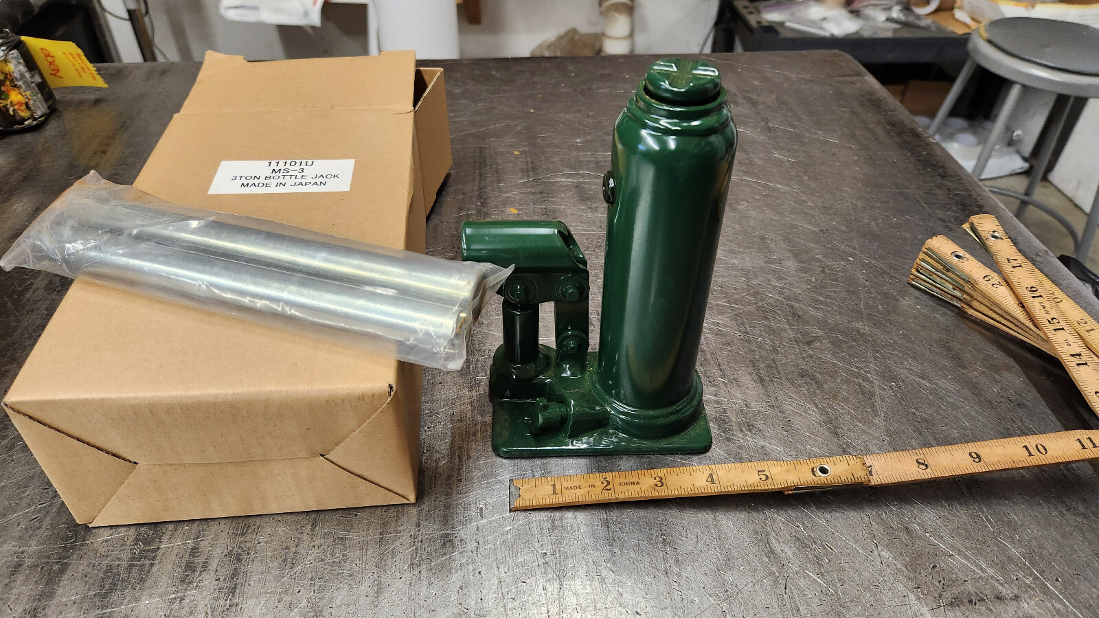 MASADA MS3 3-Ton Hydraulic Bottle Jack MADE JAPAN DESCRIPTION SHOWS SPECS.  NEW
