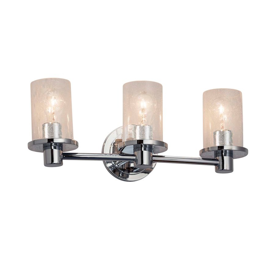 Justice Design Fusion Rondo 3-LT Bath, Flat, Seed/CH - FSN-8513-10-SEED-CROM
