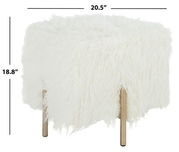 Safavieh MOMINA FAUX FUR SQUARE OTTOMAN, Reduced Price 2172743403 OTT6200A