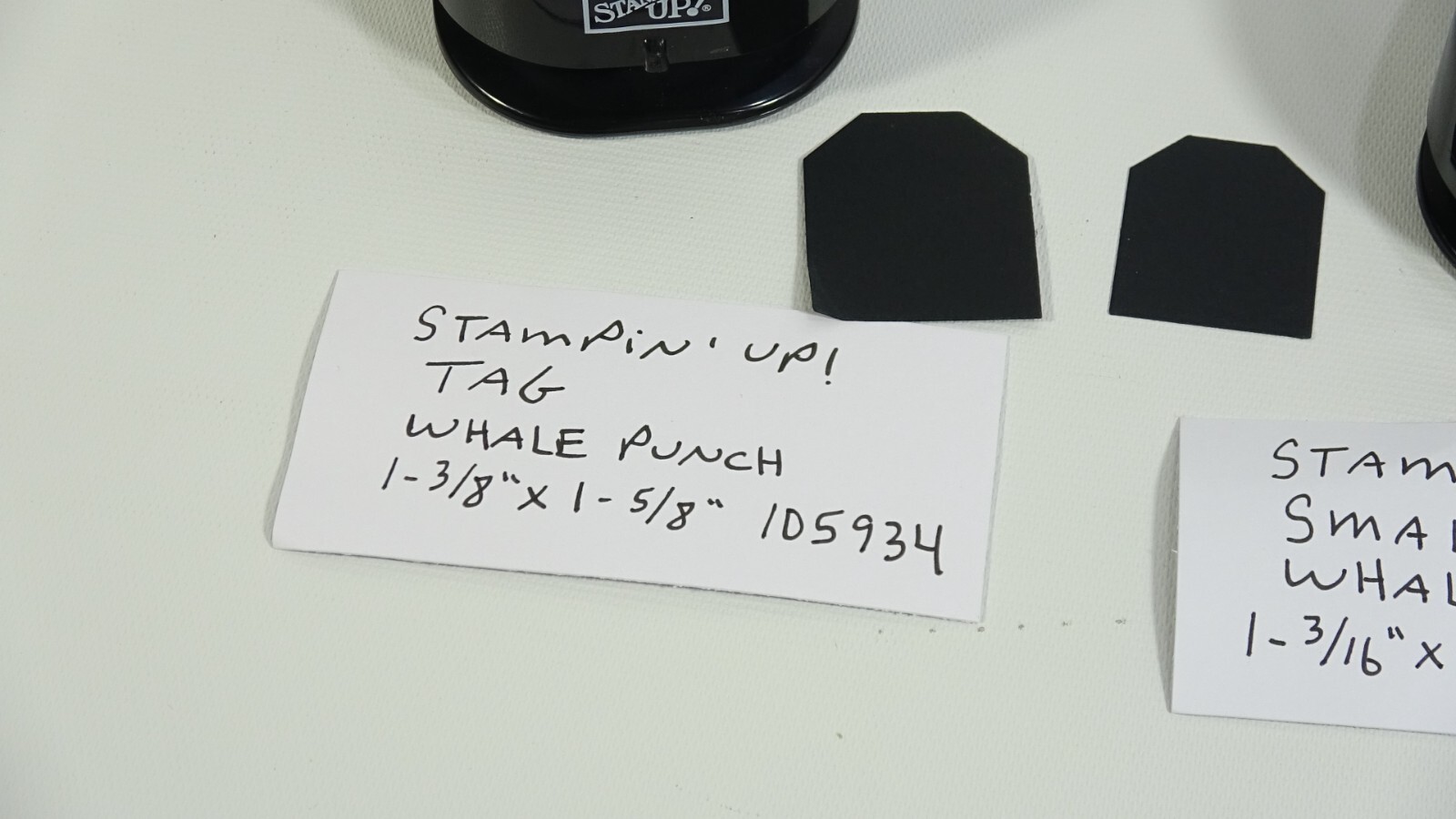2 Stampin' Up! Small and Large Tag Whale Tale Punches