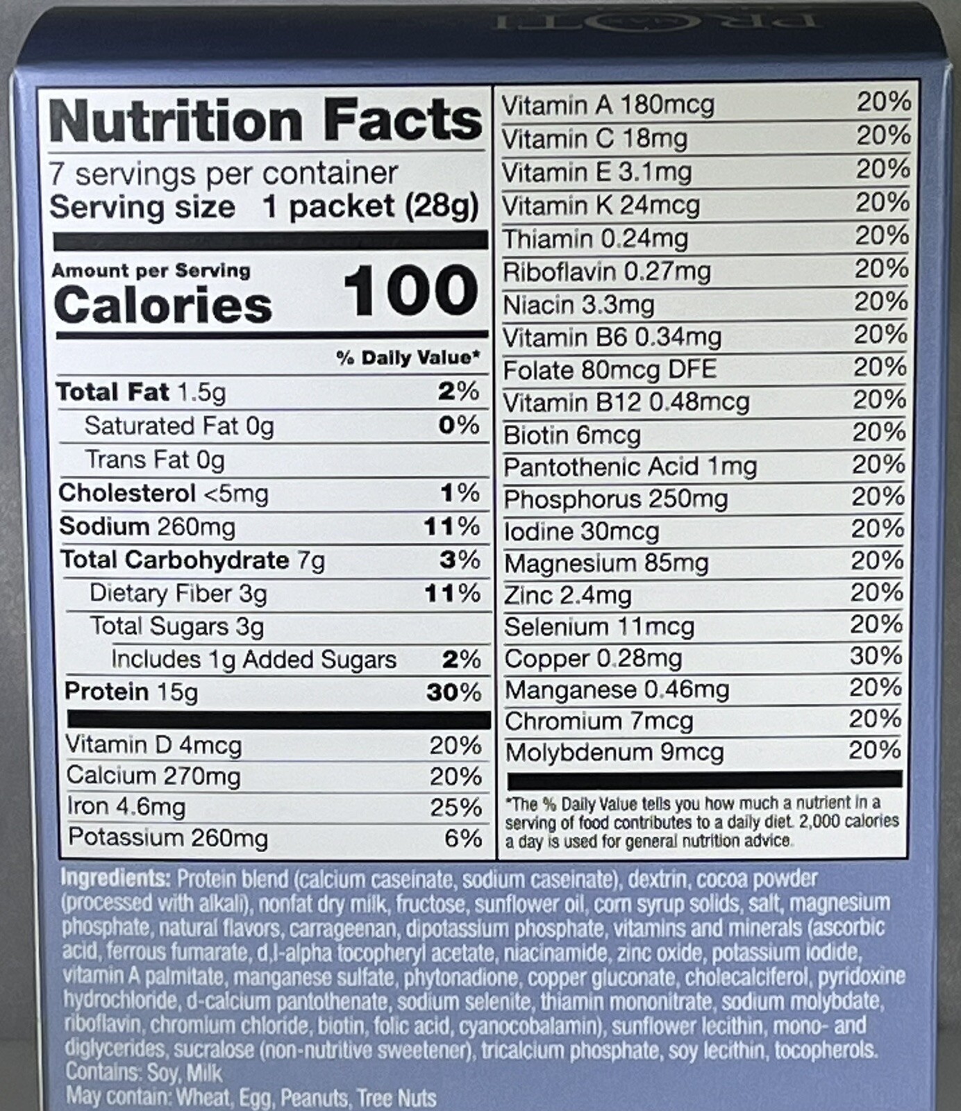 Chocolate Pudding Shake - High Protein/Low Cal/Low Carb (7ct.) Proti King