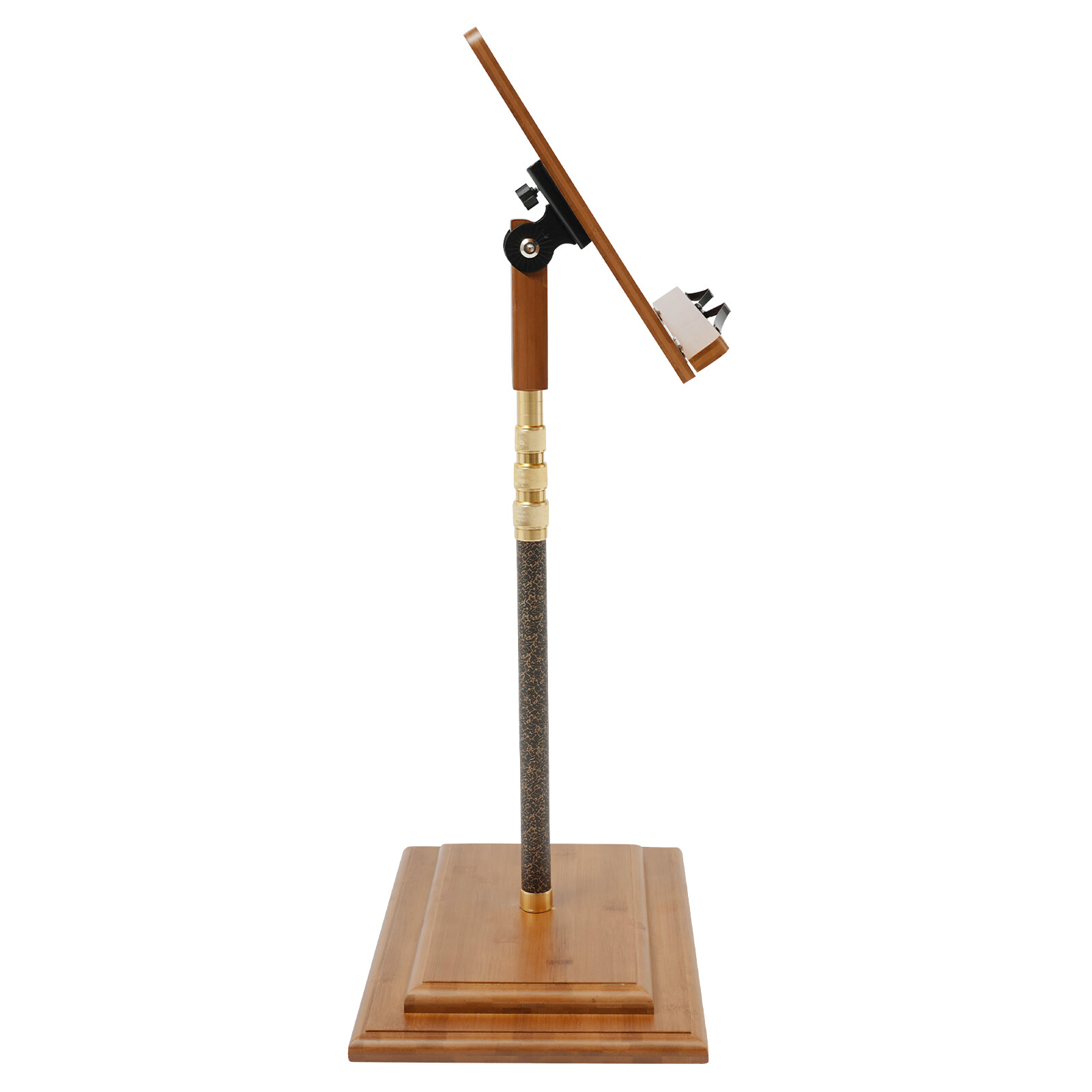 Height Adjustable Bamboo Music Stand Bamboo Conductor Music Stand W/ Wide Wooden