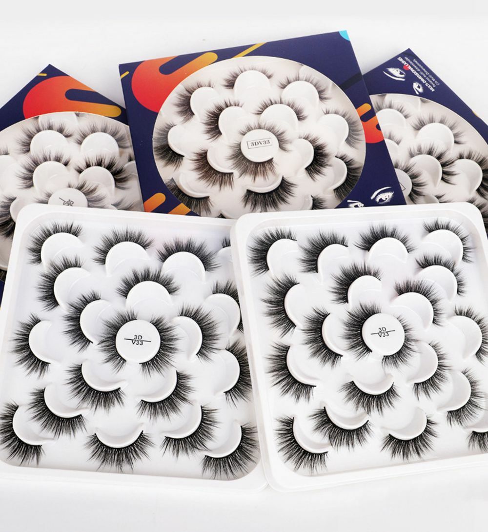 Imitation Mink Eyelash Set Box Natural Thick 30Pairs New 3D False Eyelashes