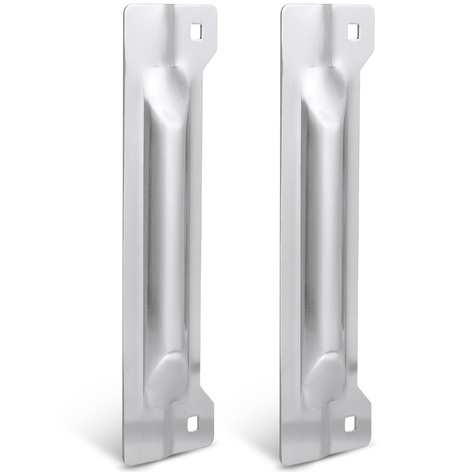Landhoow 2 Pcs 3" x 11" Latch Guard Plate Cover Electroplated Carbon Silver