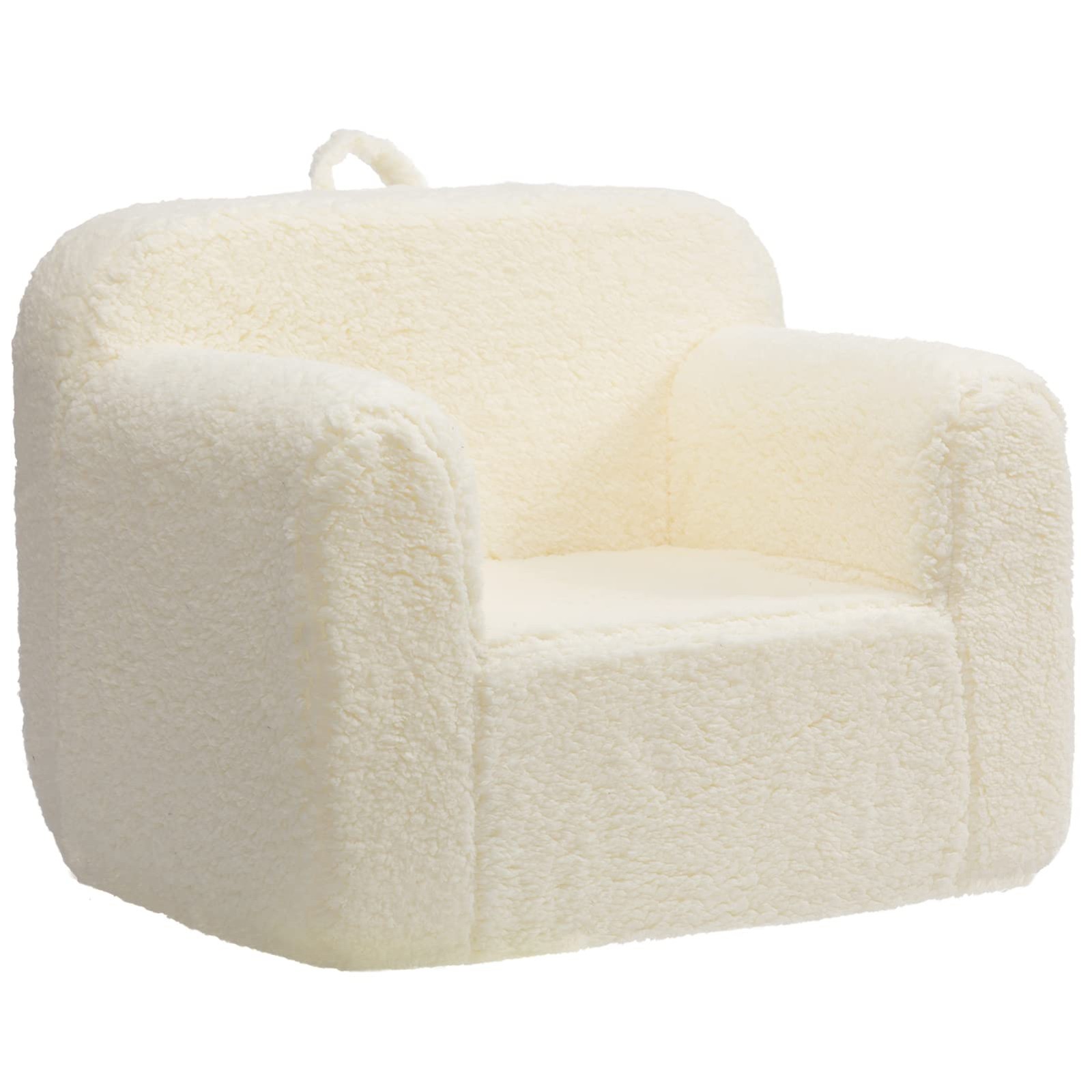 Kids Ultra-Soft Snuggle Foam Filled Chair, Toddler Cuddly Sherpa Reading Couc...