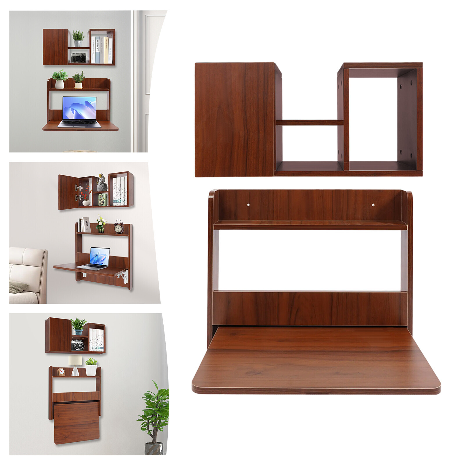 Wall Mounted Bookshelf Folding Space Saving Wall Mounted Table Fold Down Lapto