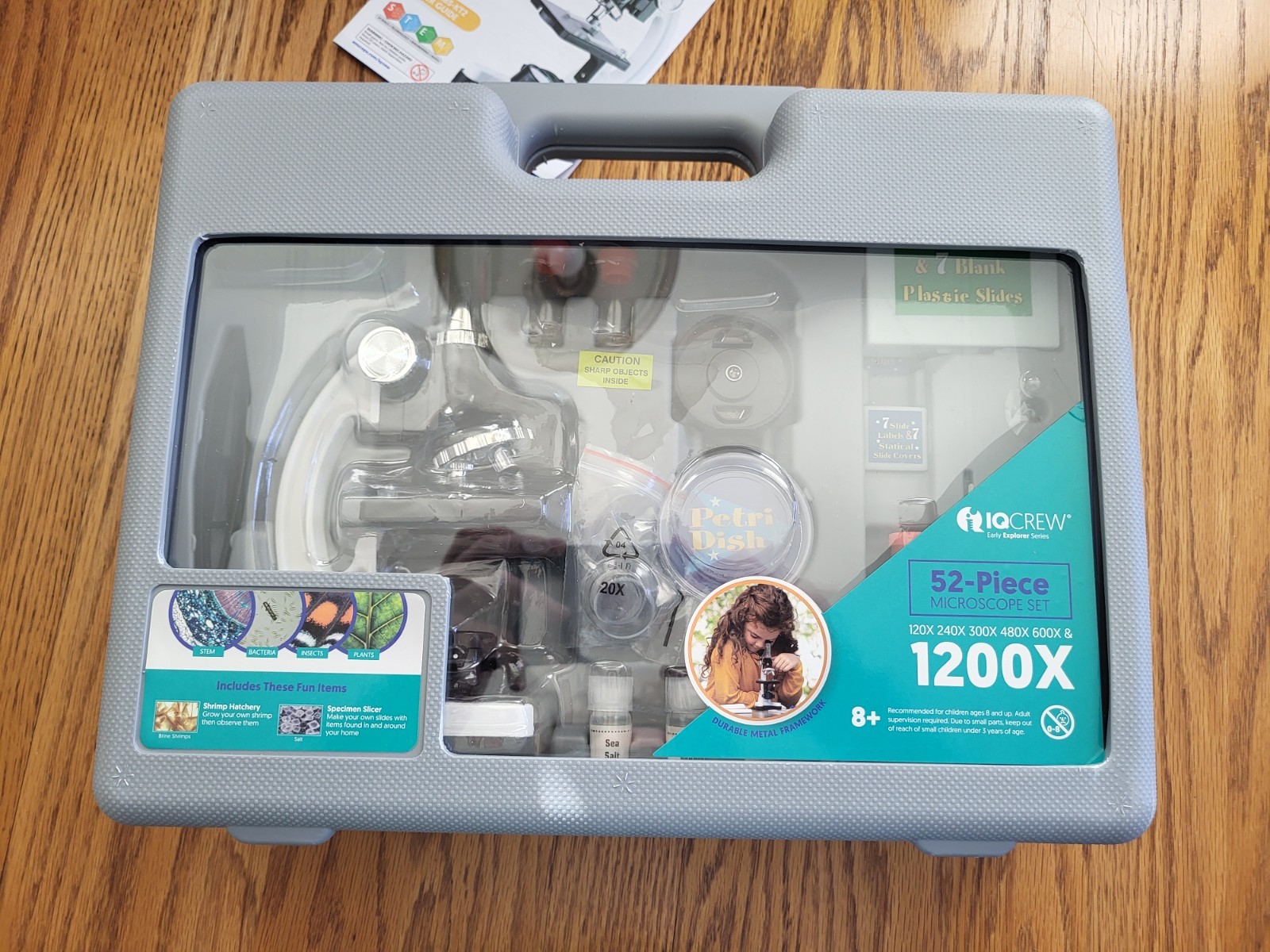 New IQ Crew 52-Pieace Microscope Set - Early Explorer Series - STEM Ages 8+