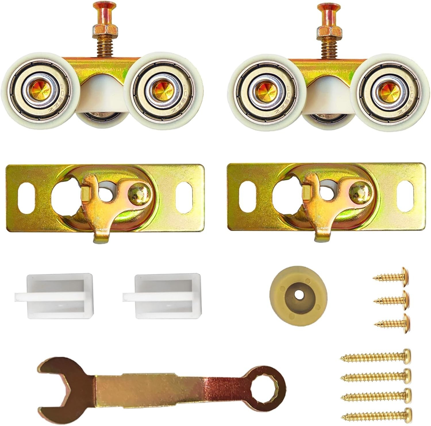 Smooth Sliding 1" Pocket Door Rollers - 2 Pack with Quick Release Installation