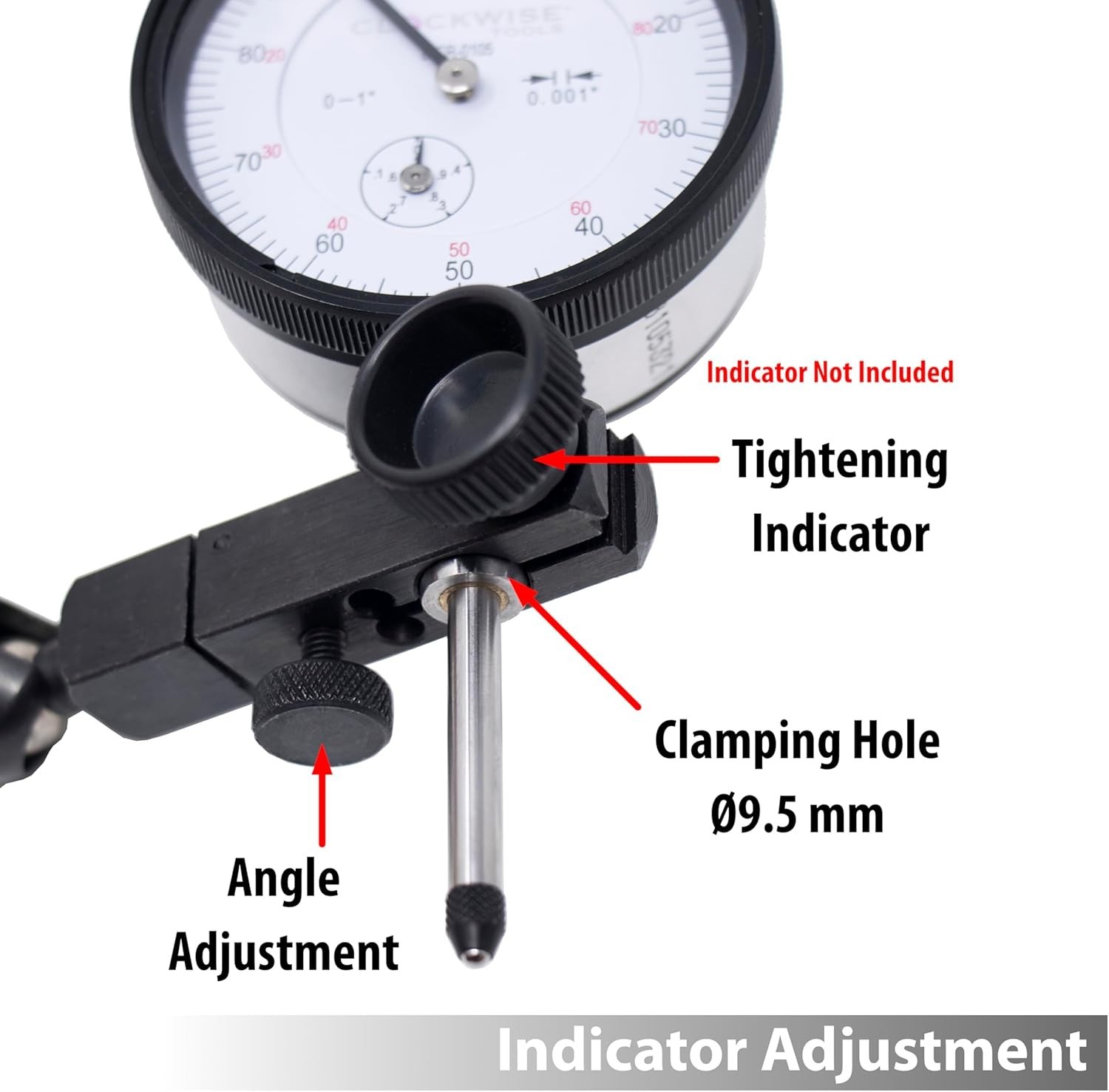Magnetic Base, , Magnetic Stand for Digital Dial Indicators, 176lbs Max Pull