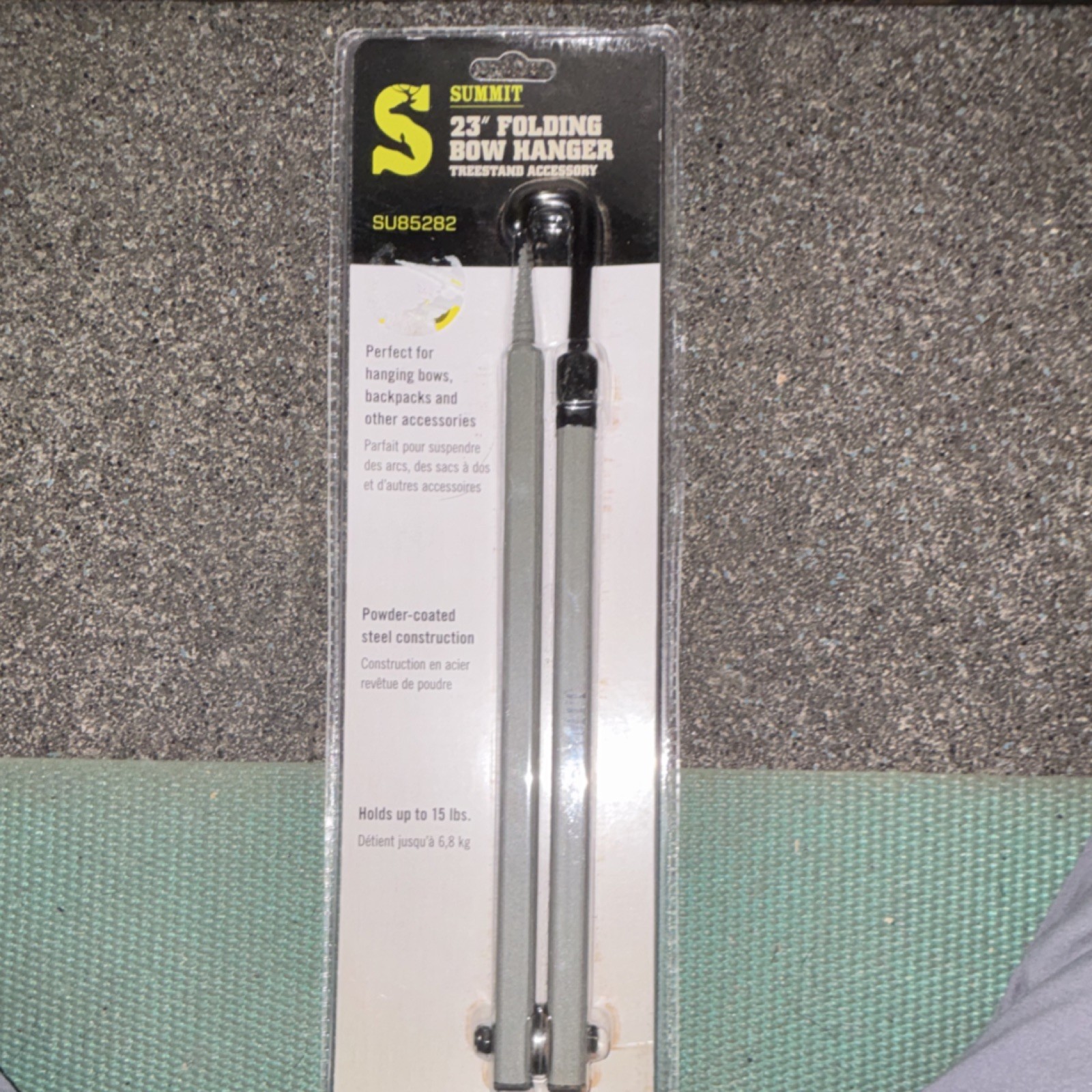 Summit 23" Folding Bow Hanger SU85282 Powder-Coated Steel Gray 15 lbs Capacity