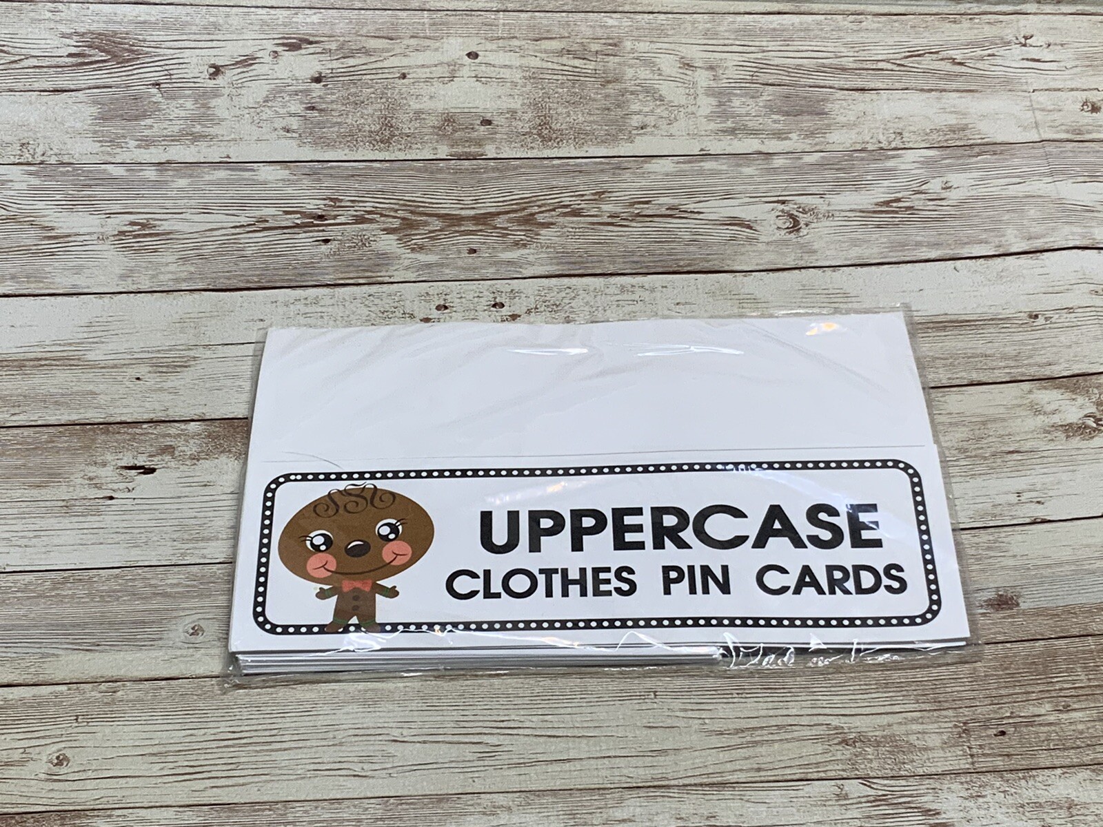 Gingerbread Boy - Themed Learning Centers - Uppercase Clothespin Cards Laminated
